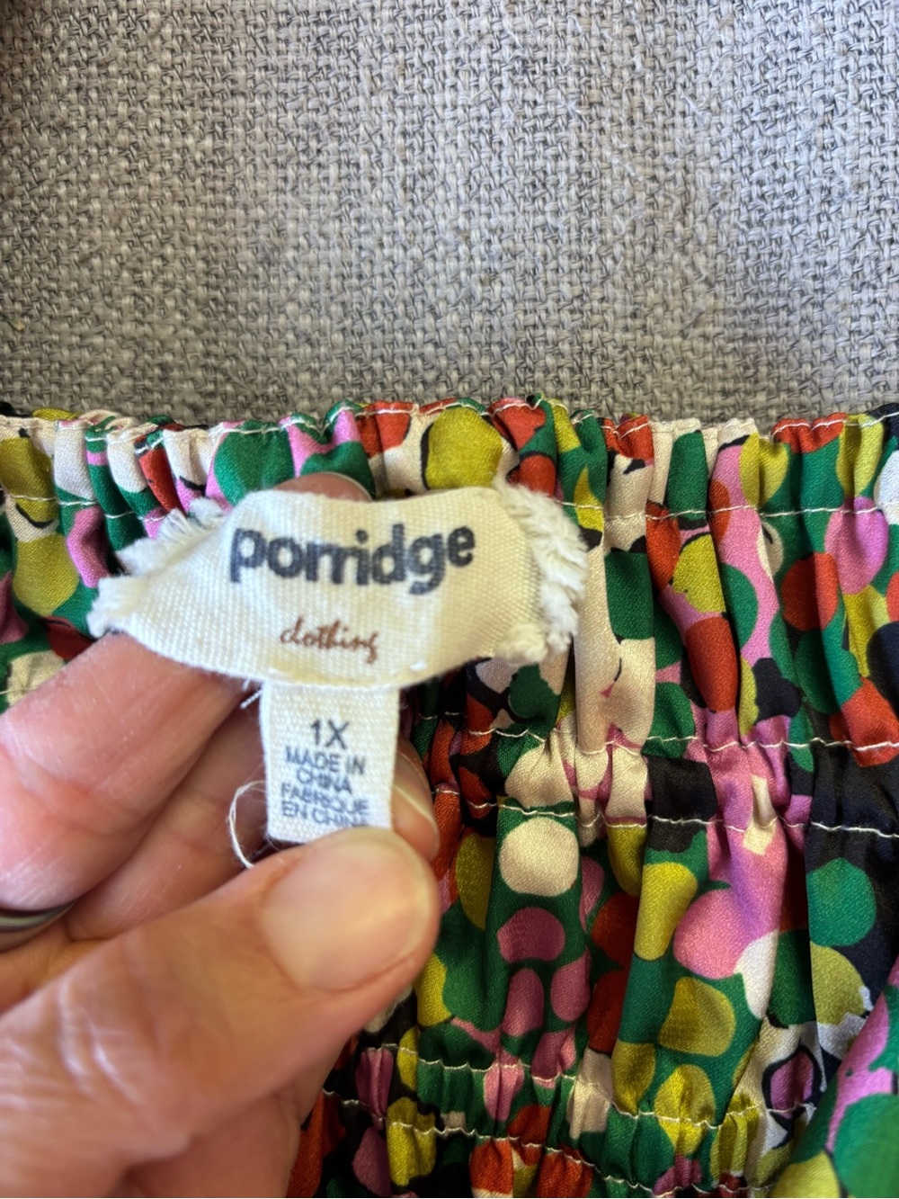 Anthropologie Porridge Multicolor Polka Dot Puff Sleeve Maxi Dress Plus Size 1X - Picture 4 of 13